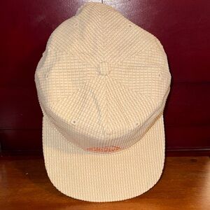 Beige Waffle Weave Adidas Cap with Orange Accent